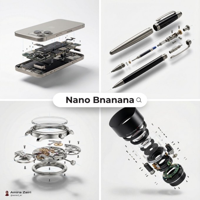 Create an exploded products with inner mechanics [product], high-end product adv