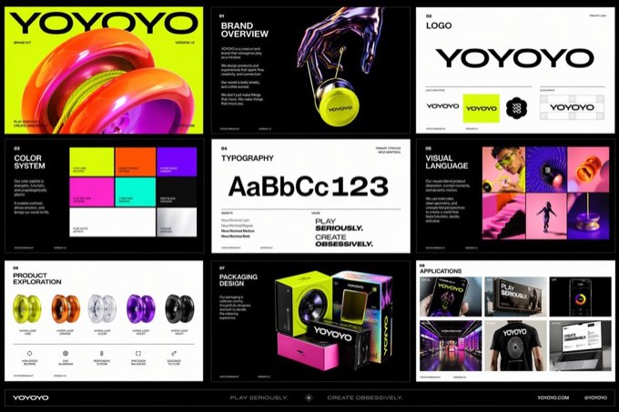 Create a polished multi-page (multiple images) brand kit for a company called [Y