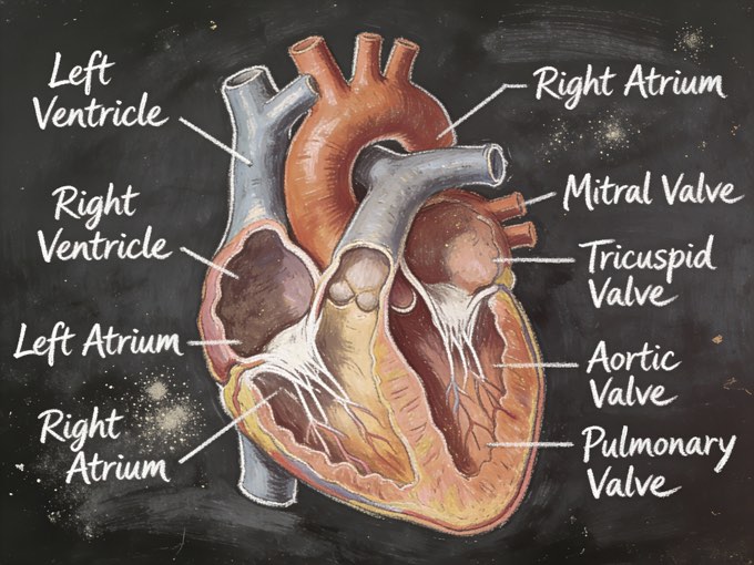 A detailed, vintage-style chalkboard illustration explaining the anatomy of the 